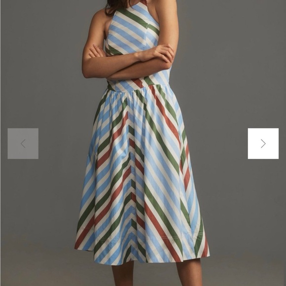 Anthropologie Dresses & Skirts - Anthropologie Blue, Green, and Red Striped Dress